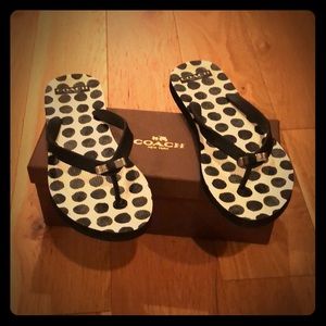Black Coach flip flops